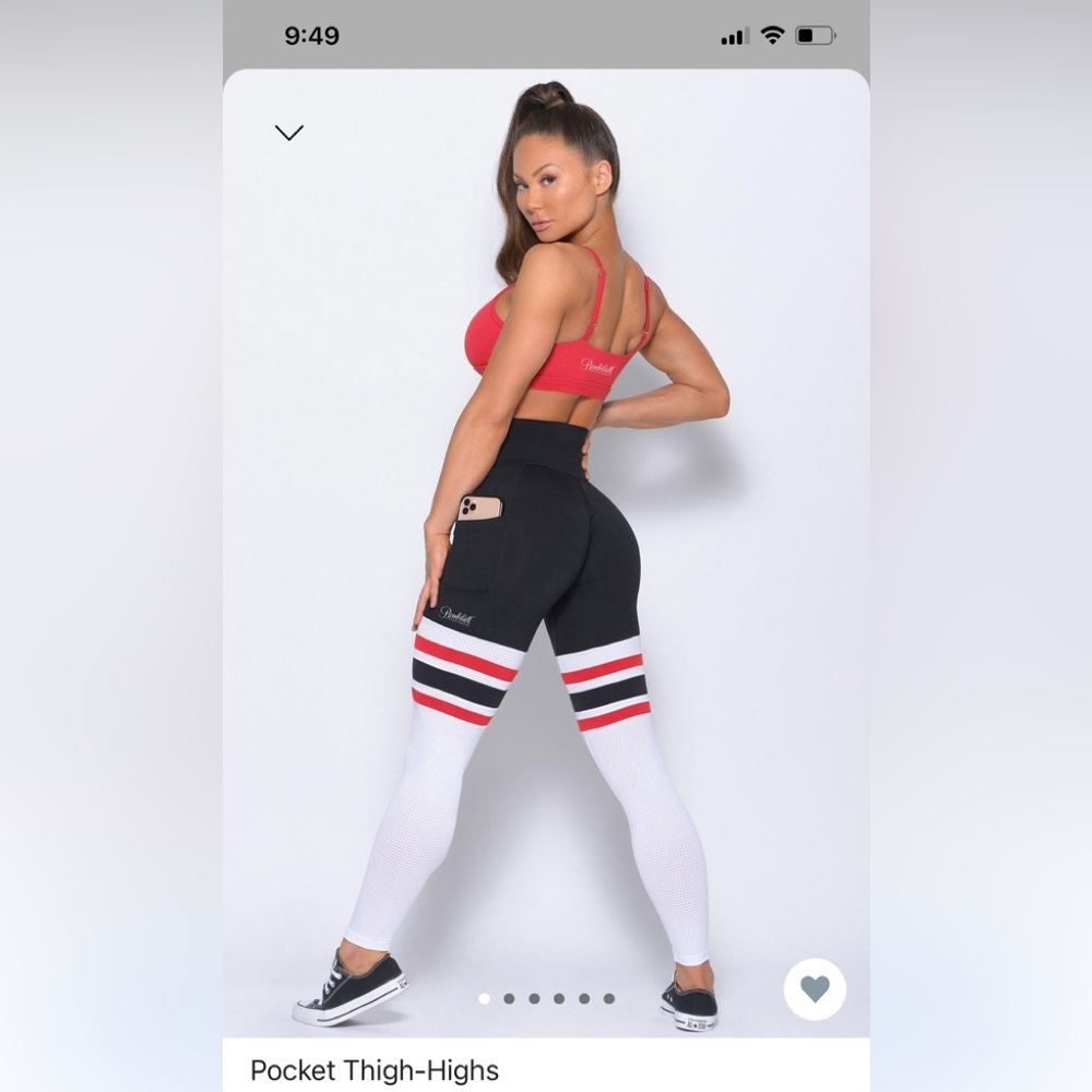 Bombshell Sportswear Pocket Thigh-High Leggings Retro Red